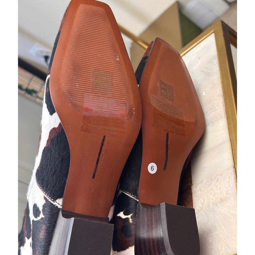 Madewell NWOB The Carina Ankle Boot SZ 8 Brown White Cow‎ Print Calf Hair - Picture 5 of 9
